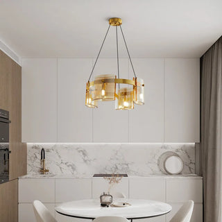 Modern Glass Pendant Light – Square Pendant Light with Clear Glass Shade & Iron Frame