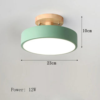 Nordic Wooden Ceiling Light – Scandinavian LED Surface Mount Lamp with Warm Wood Finish