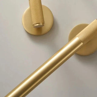 modern brass minimalist bathroom accessories copper metal fixtures hardware side view