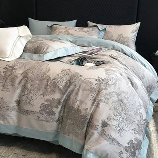 egyptian cotton bedding luxury 1000tc cotton bedding set mallorca design close-up
