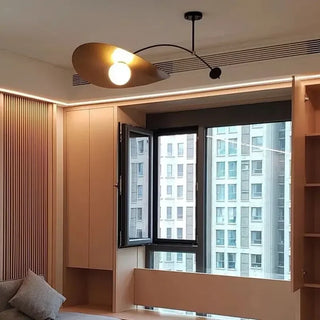 Amber Glass Ceiling Light – Modern Metal Frame Lamp With Soft Warm Lighting