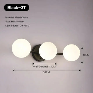 Black Metal Wall Light – Modern LED Bedroom Lighting Fixture with Easy Wall Mounting