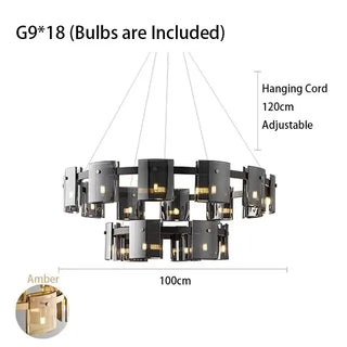 Modern Glass Pendant Light – Square Pendant Light with Clear Glass Shade & Iron Frame