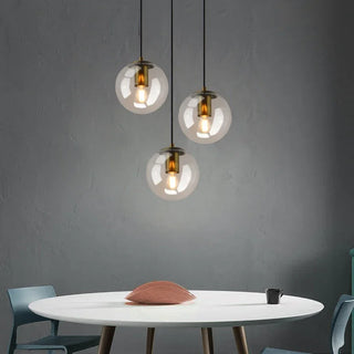 Modern Pendant Light – Gold Pendant Lamp With Glass Shade & Warm Ambient Lighting