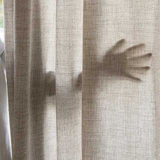 japanese sheer curtain thick linen voile privacy light filtering drapery angle view