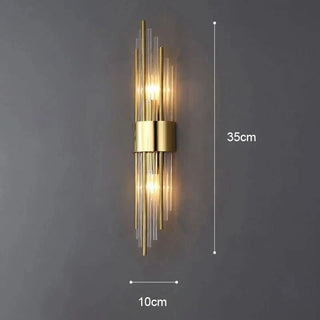 Crystal Wall Light – Rectangular Aluminium Wall Sconce with Warm White LED Bulbs