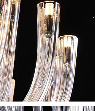 Glass Chandelier – Modern Clear Glass Pendant with Integrated LED Lighting