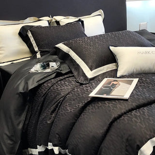 egyptian cotton duvet cover luxury bedding set soft pillowcases breathable fabric close-up