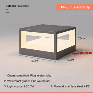Solar Pillar Lamp – Stainless Steel Outdoor Solar Lighting With Warm White LED