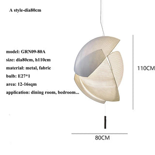 LED Fabric Pendant Light – Modern White Fabric Lampshade | Living Room Lighting