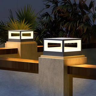 Solar Pillar Lamp – Stainless Steel Outdoor Solar Lighting With Warm White LED