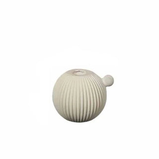 striped sphere candlestick handcrafted ceramic nordic candle holder modern elegant front view