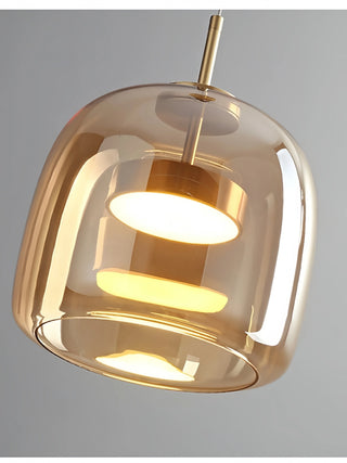 Nordic Glass Pendant Light – Minimalist Pendant Light with Polished Steel Finish