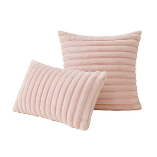 plush cushion covers soft pink woven polyester decorative pillow case 30x50 cm front view