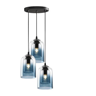 Blue-toned double glass pendant light — contemporary luxury lighting