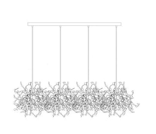 Handcrafted metal disc pendant close-up — architectural cloud chandelier