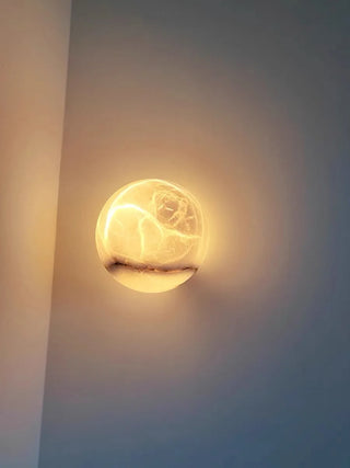 Marble Wall Light – Copper Wall Sconce with Unique Veining & Warm Light