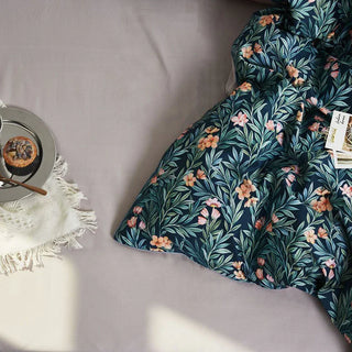 egyptian cotton duvet cover luxury cotton bedding set floral design close-up