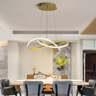 Organic Design Chandelier – Modern Aluminum Light Fixture with Clover Lampshade