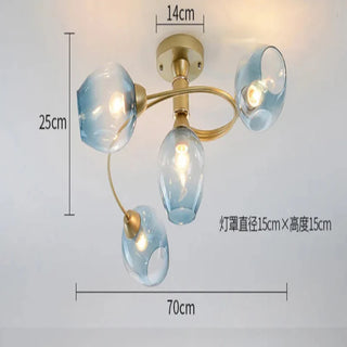 Modern Ceiling Light – Adjustable LED Fixture with Swivel Rings & Colorful Glass Shades