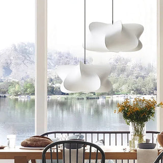 Silk Pendant Light – Japanese Pendant Lamp With Hand-Woven Silk Fabric For Living Room