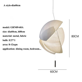 LED Fabric Pendant Light – Modern White Fabric Lampshade | Living Room Lighting