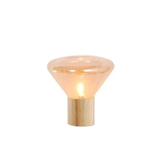 Muffins amber handblown glass floor lamp — bohemian modern fixture