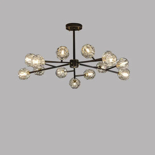 Celestial Ceiling Light – Elegant Copper Crystal Fixture with Warm LED Lighting