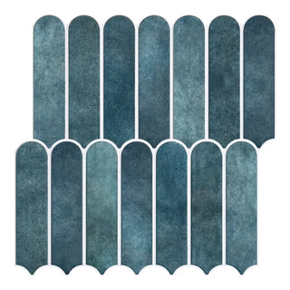 deep blue tile panels pvc self-adhesive matte finish wall cladding sheets front view