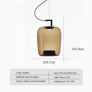 Art Deco Pendant Light – Stone Glass LED Pendant Lighting | Polished Chrome Finish