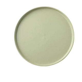 japanese ceramic dinnerware earthworks minimalist green porcelain plates bowls set lifestyle view