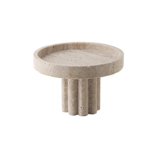 travertine stone tray earthworks handcrafted elegant italia stone collection serving tray front view