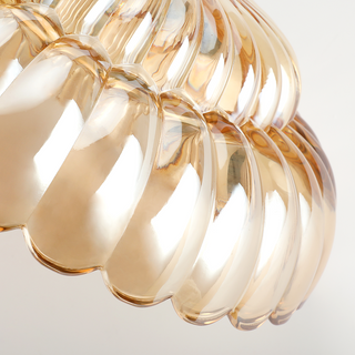 Vintage semi-flush mount amber lamp – warm amber light spread