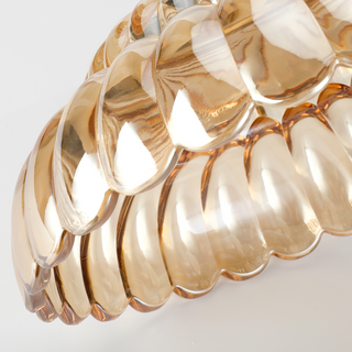 Vintage semi-flush amber ceiling fixture – classic dining room lighting