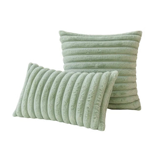 plush cushion covers soft mint polyester woven decorative pillow slipcovers front view