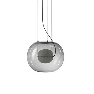 Large grey pearl matte pendant lamp — modern large-format ceiling light