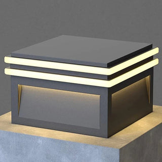 Outdoor Solar Lamp – Square Stainless Steel LED Garden Light | Weather Resistant Design