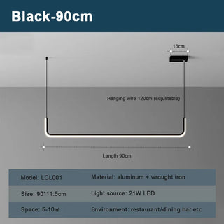 Black Gold Pendant Light – Modern LED Pendant Lamp with Adjustable Height and Remote Control