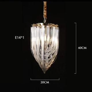 Modern Glass Chandelier – U-Shaped LED Dimmable Ceiling Light for Living Room Lighting