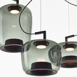 Art Deco Pendant Light – Stone Glass LED Pendant Lighting | Polished Chrome Finish