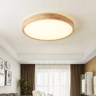Modern Ceiling Light – Ultra-Thin Wooden LED Fixture | Living Room Lighting