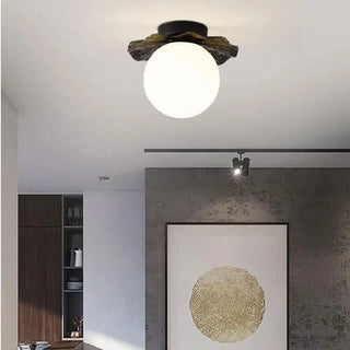 Golden Ceiling Light - Elegant Lotus Leaf Design Warm LED Lighting Fixture