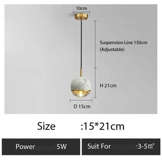 Copper Pendant Light – Minimalist Polished Copper Finish LED Bedroom Lighting
