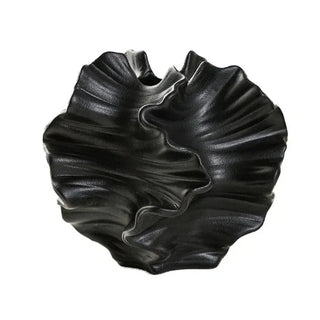 designer coral vase black porcelain ceramic modern minimalist home decor close-up