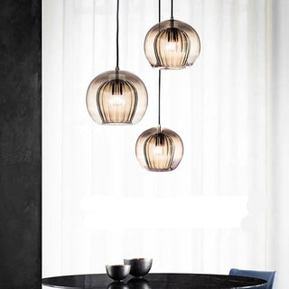 Painted Glass Pendant Light – Elegant Beehive Pendant Lamp with LED Lighting