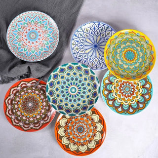 hand painted ceramic plates earthworks luxury italian ceramic dinnerware elegant table setting side view