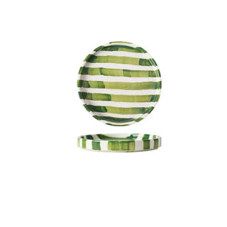 ceramic mug collection handcrafted green stripe mugs hemma home earthworks close-up