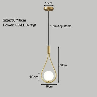 Black Pendant Light – Frosted Glass Bedroom Lamp With Integrated LED