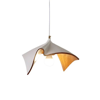 Bloom white walnut organic pendant lamp — handcrafted resin ceiling light