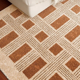 french tile decorative patterned area rug non slip quick drying side view